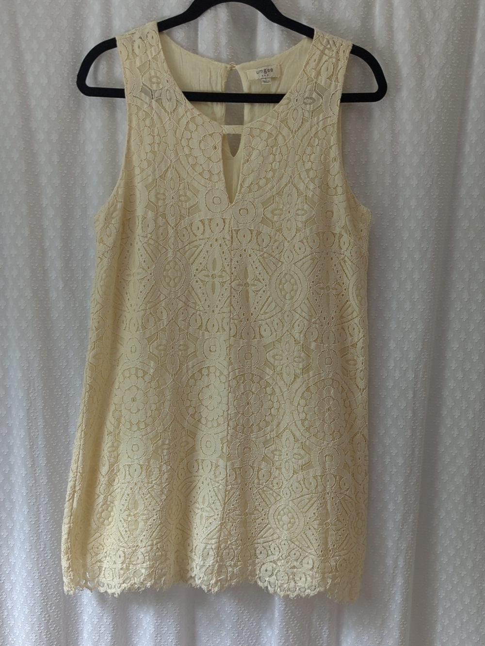 Umgee Ivory Lace Sleeveless Dress Women's L